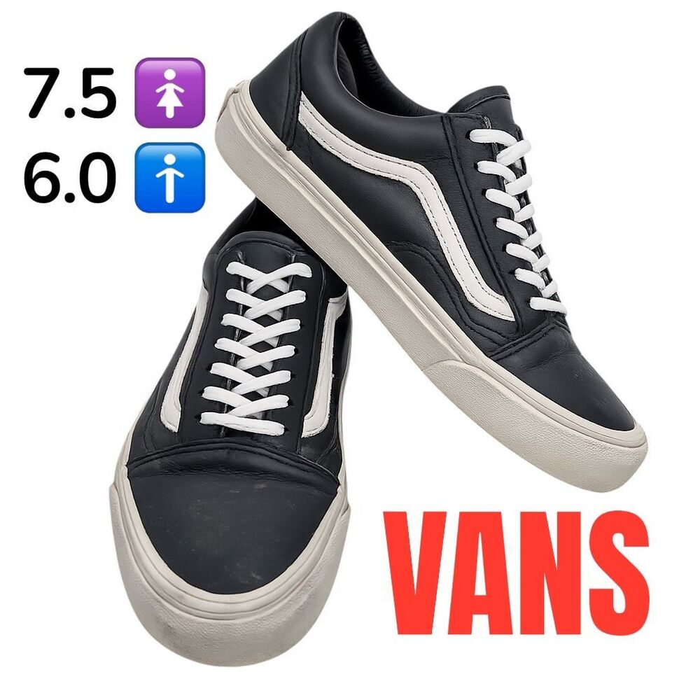 Vans Unisex Leather 36 DX Anaheim Old Skool Low Top Sneakers Black Sz W-7.5/M-6